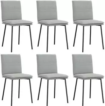 vidaXL Esszimmerst&uuml;hle 6 Stk. hellgrau, Samt (3315614)
