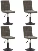 vidaXL Esszimmerst&uuml;hle 4 Stk. Drehbar Dunkelgrau Samt