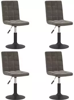 vidaXL Drehbare Esszimmerst&uuml;hle 4 Stk. Samt dunkelgrau