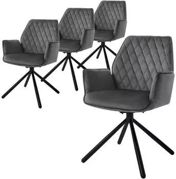 ML-Design Esszimmerstuhl Samt drehbar anthrazit