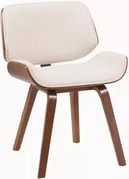 CLP Beverley Esszimmerstuhl Bugholz, Stoffbezug, walnuss/creme (326453)