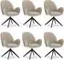 Homestyle4u Armlehnstuhl Bouclé/Kunstleder drehbar, beige (3074)
