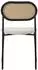 ML-Design Esszimmerstühle 4er-Set, gepolstert, Rattan-Rückenlehne, beige, Stahlbeine