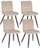 Duhome Esszimmerstühle 4er Set, Polsterstuhl, Samt, beige (8043)