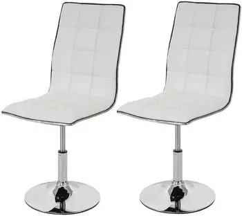 MCW MCW-C41 Esszimmerstuhl Kunstleder wei&szlig;, 2er-Set (800000416256)