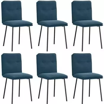 vidaXL Esszimmerst&uuml;hle 6 Stk. blau, Samt (3315689)