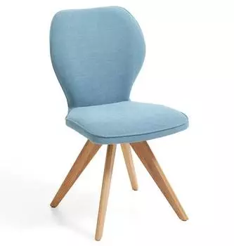 Niehoff Colorado Polsterstuhl Gestell Wildeiche, Webstoff blau