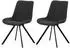 xonox.home Emilia Drehstuhl 2er-Set, Webstoff anthrazit, Metallbeine, 52x85x61cm