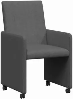 vidaXL Esszimmerst&uuml;hle mit Rollen 2er-Set dunkelgrau (42017802)