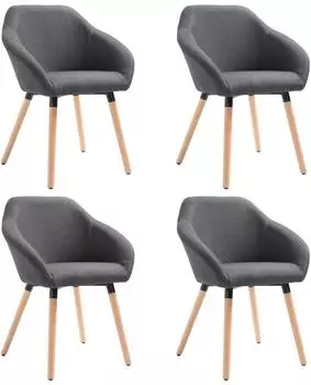 vidaXL Esszimmerst&uuml;hle 4 Stk., Stoff, dunkelgrau (278408)