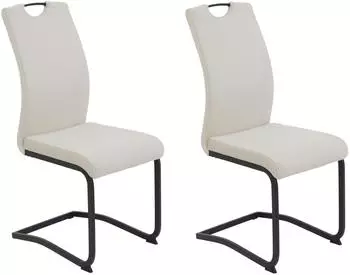 Hela RIGA II Freischwinger Samtbezug beige, 2er-Set