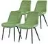 ML-Design Esszimmerstühle 4er-Set, Samt, salbeigrün, schwarzes Stahlgestell