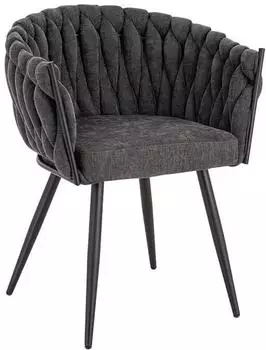 Home Deluxe AYLA Esszimmerstuhl gewebt, dunkelgrau (74111)