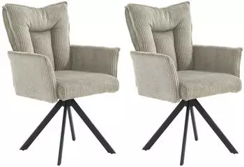 Jockenh&ouml;fer Marc Drehstuhl 2er-Set, Polyester, grau-beige, bis 150kg
