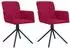 vidaXL Esszimmerstühle 2er-Set, drehbar, weinrot, Samt (344795)