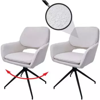 MCW N74 Esszimmerstuhl 2er-Set, Boucl&eacute; 540g/m&sup2;, creme