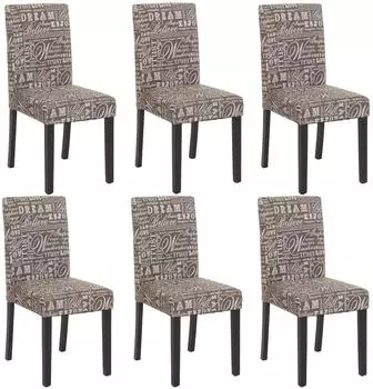 Chefgastro Esszimmerstuhl 6er-Set grau, Textil, dunkle Beine (PR_RMV85-202)