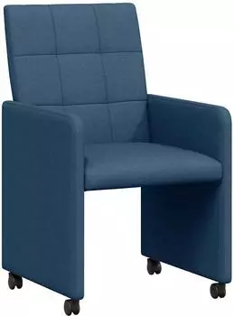 vidaXL Esszimmerst&uuml;hle mit Rollen 2er-Set, blau, Stoff (42017837)
