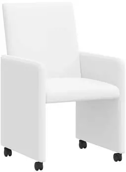 vidaXL Esszimmerst&uuml;hle mit Rollen, Kunstleder, wei&szlig;, 2er-Set (42017824)
