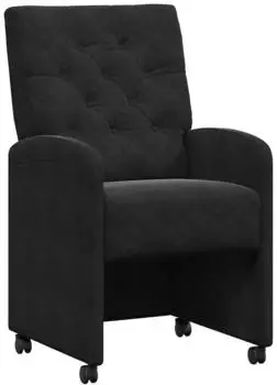 vidaXL Esszimmerst&uuml;hle mit Rollen, Samt, schwarz, 2er-Set (42017871)