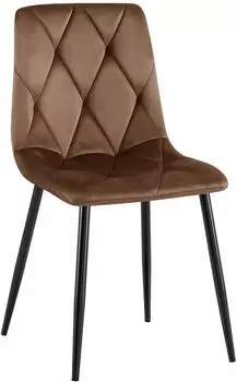 CLP Clairton Esszimmerstuhl Samt, braun, Metallgestell (326495)