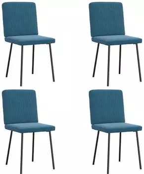 vidaXL Esszimmerst&uuml;hle 4 Stk., blau, Samt (3315296)