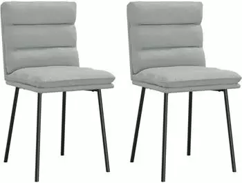 vidaXL Esszimmerst&uuml;hle 2 Stk., hellgrau, Samt (4101282)