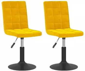 vidaXL Esszimmerst&uuml;hle 2 Stk., drehbar, senfgelb, Samt (335748)
