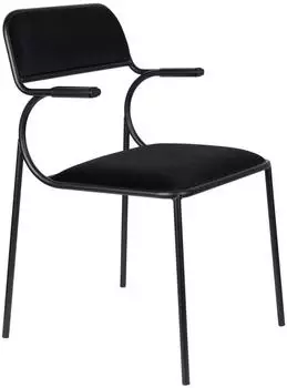 Zuiver Alba Armlehnstuhl Metall/Polyester, schwarz, 2er-Set