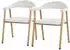 ML-Design Esszimmerstühle 2er Set mit Armlehne, Webstruktur, beige (4064649262577)