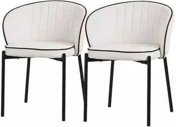 ML-Design Esszimmerst&uuml;hle 2er-Set, Stoff beige, Metallbeine (490017812)
