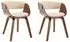 vidaXL Esszimmerstühle 2er-Set, Bugholz & Kunstleder, creme (278856)