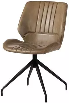 Massivmoebel24 Iron Label #611 Stuhl Echtleder beige (09-151-890-6011)