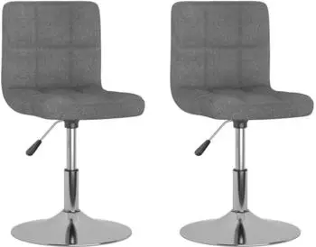 vidaXL Esszimmerst&uuml;hle 2er-Set, drehbar, hellgrau, Stoff (334209)