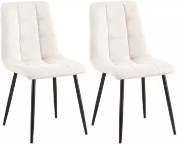 CLP Tilde Esszimmerstuhl gepolstert, Cord, creme, 2er-Set (327127)