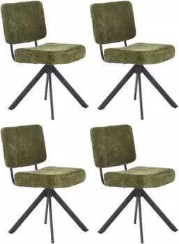 Jockenh&ouml;fer Gloria Drehstuhl 4er-Set, Taschenfederkern, gr&uuml;n/schwarz (68952143-0)