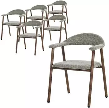 ML-Design Polsterstuhl mit Armlehne, grün, Webstruktur, 6er-Set (4064649272453)