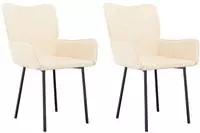 vidaXL Esszimmerst&uuml;hle 2 Stk. Creme Samt