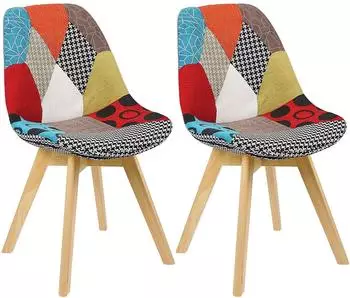 Woltu Esszimmerstuhl Kunstleder Holzgestell, 2er-Set (#713)