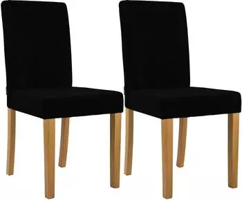 CLP Ina Esszimmerstuhl 2er Set, Cordbezug gepolstert, Holzbeine antik-hell (327529)