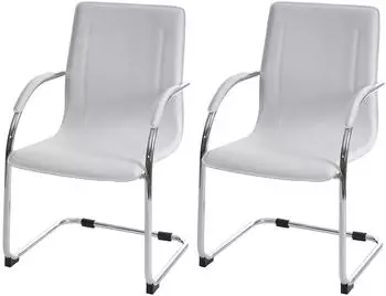 Chefgastro Sammy Esszimmerstuhl 2er-Set, Freischwinger, Stahl, wei&szlig; (PR_RMV96-05)