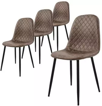 ML-Design Esszimmerstühle 4er-Set, Kunstleder, braun (490010149)