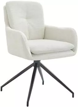 CLP Pickett Esszimmerstuhl Stoff, 180&deg;-Drehfunktion, creme (324720)