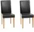 Chefgastro Esszimmerstuhl 2er-Set, Leder, schwarz, helle Beine (PR_RMV85-100)