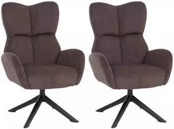 MCW Q54 Esszimmerstuhl drehbar, Cord, dunkelbraun, 2er-Set (101447)