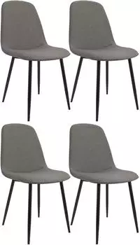 CLP Maryam Esszimmerstuhl 4er-Set, Stoff, hellgrau (327447)