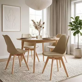 Idimex Abby Esszimmerstuhl 4er-Set, Polypropylen, champagner