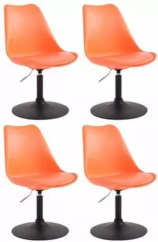 CLP Maverick Esszimmerstuhl Kunststoff, drehbar & h&ouml;henverstellbar, orange/schwarz (4er Set)