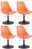 CLP Maverick Esszimmerstuhl Kunststoff, drehbar & höhenverstellbar, orange/schwarz (4er Set)