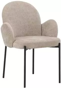 ebuy24 Blom Esszimmerstuhl mit Armlehnen, beige, Metall (60-62337-102)